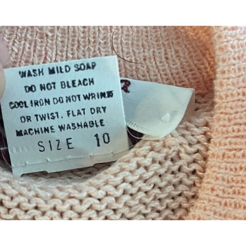 Vintage 70's Peach Vintage Dainty Knit Laura Alyzia Sweater Skirt Set-Size 10 - Picture 10 of 12